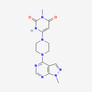3-methyl-6-(4-(1-methyl-1H-pyrazolo[3,4-d]pyrimidin-4-yl)piperazin-1-yl)pyrimidine-2,4(1H,3H)-dione