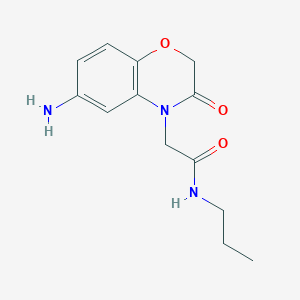 molecular formula C13H17N3O3 B2995684 2-(6-amino-3-oxo-3,4-dihydro-2H-1,4-benzoxazin-4-yl)-N-propylacetamide CAS No. 1156392-91-4
