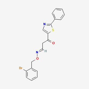 molecular formula C19H15BrN2O2S B2995687 3-oxo-3-(2-phenyl-1,3-thiazol-5-yl)propanal O-(2-bromobenzyl)oxime CAS No. 338414-42-9