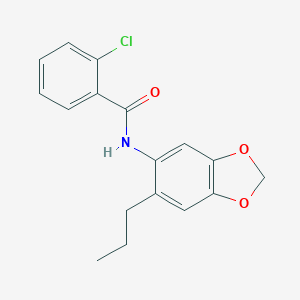 molecular formula C17H16ClNO3 B299569 2-chloro-N-(6-propyl-1,3-benzodioxol-5-yl)benzamide 