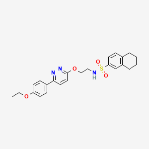 molecular formula C24H27N3O4S B2995692 N-(2-((6-(4-ethoxyphenyl)pyridazin-3-yl)oxy)ethyl)-5,6,7,8-tetrahydronaphthalene-2-sulfonamide CAS No. 920374-34-1