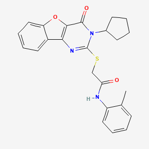 2-((3-cyclopentyl-4-oxo-3,4-dihydrobenzofuro[3,2-d]pyrimidin-2-yl)thio)-N-(o-tolyl)acetamide