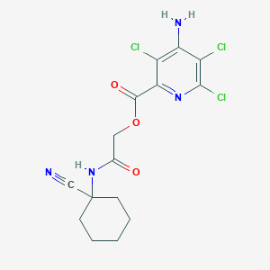 molecular formula C15H15Cl3N4O3 B2995698 [2-[(1-Cyanocyclohexyl)amino]-2-oxoethyl] 4-amino-3,5,6-trichloropyridine-2-carboxylate CAS No. 878962-73-3