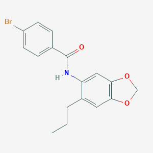 molecular formula C17H16BrNO3 B299570 4-bromo-N-(6-propyl-1,3-benzodioxol-5-yl)benzamide 