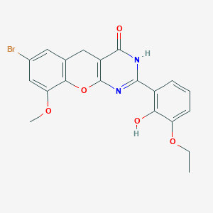 molecular formula C20H17BrN2O5 B2995713 7-bromo-2-(3-ethoxy-2-hydroxyphenyl)-9-methoxy-3H-chromeno[2,3-d]pyrimidin-4(5H)-one CAS No. 1795084-76-2
