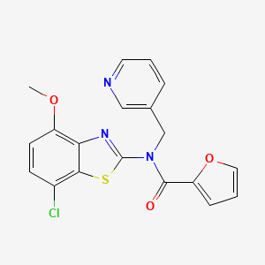N-(7-chloro-4-methoxybenzo[d]thiazol-2-yl)-N-(pyridin-3-ylmethyl)furan-2-carboxamide