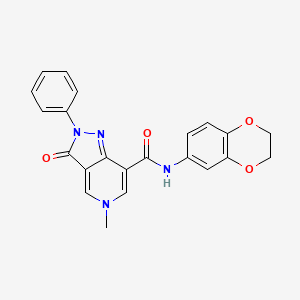 N-(2,3-dihydrobenzo[b][1,4]dioxin-6-yl)-5-methyl-3-oxo-2-phenyl-3,5-dihydro-2H-pyrazolo[4,3-c]pyridine-7-carboxamide