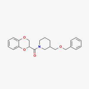 molecular formula C22H25NO4 B2995722 (3-((Benzyloxy)methyl)piperidin-1-yl)(2,3-dihydrobenzo[b][1,4]dioxin-2-yl)methanone CAS No. 1251579-23-3