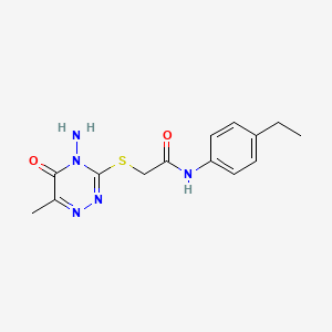 2-[(4-amino-6-methyl-5-oxo-1,2,4-triazin-3-yl)sulfanyl]-N-(4-ethylphenyl)acetamide