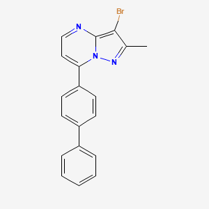 molecular formula C19H14BrN3 B2995724 7-[1,1'-联苯]-4-溴-2-甲基吡唑并[1,5-a]嘧啶 CAS No. 439097-06-0