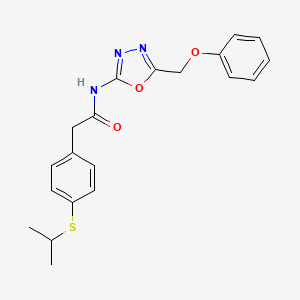 molecular formula C20H21N3O3S B2995741 2-(4-(isopropylthio)phenyl)-N-(5-(phenoxymethyl)-1,3,4-oxadiazol-2-yl)acetamide CAS No. 1286717-40-5