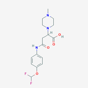 molecular formula C16H21F2N3O4 B2995749 4-((4-(Difluoromethoxy)phenyl)amino)-2-(4-methylpiperazin-1-yl)-4-oxobutanoic acid CAS No. 899996-44-2