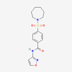 molecular formula C16H19N3O4S B2995752 4-(氮杂环-1-基磺酰基)-N-(1,2-恶唑-3-基)苯甲酰胺 CAS No. 612525-35-6
