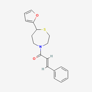molecular formula C18H19NO2S B2995754 (E)-1-(7-(furan-2-yl)-1,4-thiazepan-4-yl)-3-phenylprop-2-en-1-one CAS No. 1799242-11-7