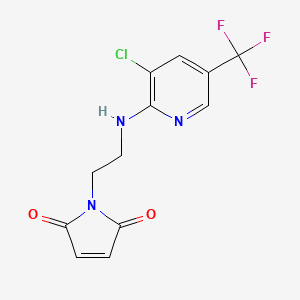 molecular formula C12H9ClF3N3O2 B2995758 1-(2-{[3-氯-5-(三氟甲基)-2-吡啶基]氨基}乙基)-1H-吡咯-2,5-二酮 CAS No. 339096-64-9