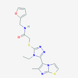 2-((4-ethyl-5-(6-methylimidazo[2,1-b]thiazol-5-yl)-4H-1,2,4-triazol-3-yl)thio)-N-(furan-2-ylmethyl)acetamide