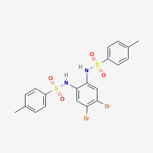molecular formula C20H18Br2N2O4S2 B2995769 N-(4,5-Dibromo-2-([(4-methylphenyl)sulfonyl]amino)phenyl)-4-methylbenzenesulfonamide CAS No. 88617-67-8