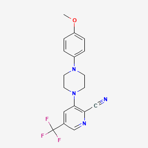 3-[4-(4-Methoxyphenyl)piperazin-1-yl]-5-(trifluoromethyl)pyridine-2-carbonitrile