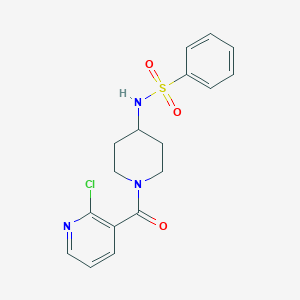 molecular formula C17H18ClN3O3S B2995784 N-[1-(2-chloropyridine-3-carbonyl)piperidin-4-yl]benzenesulfonamide CAS No. 1111527-16-2