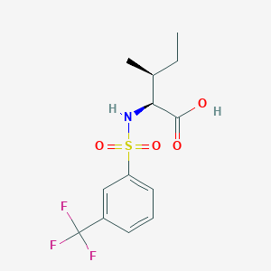 molecular formula C13H16F3NO4S B2995787 (2S,3S)-3-methyl-2-[[3-(trifluoromethyl)phenyl]sulfonylamino]pentanoic acid CAS No. 1485384-14-2
