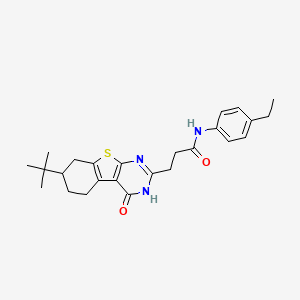 3-(7-(tert-butyl)-4-oxo-3,4,5,6,7,8-hexahydrobenzo[4,5]thieno[2,3-d]pyrimidin-2-yl)-N-(4-ethylphenyl)propanamide
