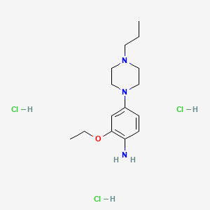 molecular formula C15H28Cl3N3O B2995800 2-Ethoxy-4-(4-propylpiperazin-1-yl)aniline trihydrochloride CAS No. 1803611-02-0