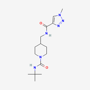 molecular formula C15H26N6O2 B2995801 N-(tert-butyl)-4-((1-methyl-1H-1,2,3-triazole-4-carboxamido)methyl)piperidine-1-carboxamide CAS No. 1797872-23-1