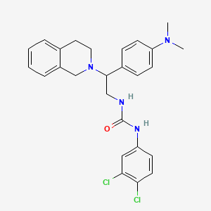molecular formula C26H28Cl2N4O B2995804 1-(3,4-二氯苯基)-3-(2-(3,4-二氢异喹啉-2(1H)-基)-2-(4-(二甲氨基)苯基)乙基)脲 CAS No. 1170605-19-2