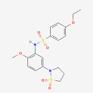 molecular formula C18H22N2O6S2 B2995810 N-(5-(1,1-二氧化异噻唑烷-2-基)-2-甲氧基苯基)-4-乙氧基苯磺酰胺 CAS No. 1005305-02-1