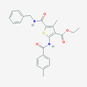 molecular formula C24H24N2O4S B299582 Ethyl 5-(benzylcarbamoyl)-4-methyl-2-{[(4-methylphenyl)carbonyl]amino}thiophene-3-carboxylate 