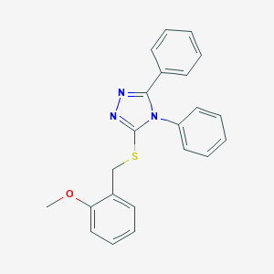 molecular formula C22H19N3OS B299583 3-[(2-methoxybenzyl)sulfanyl]-4,5-diphenyl-4H-1,2,4-triazole 
