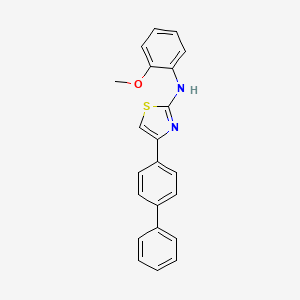 molecular formula C22H18N2OS B2995830 (4-Biphenyl-4-yl-thiazol-2-yl)-(2-methoxy-phenyl)-amine CAS No. 339204-45-4