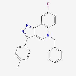 molecular formula C24H18FN3 B2995831 5-Benzyl-8-fluoro-3-(4-methylphenyl)pyrazolo[4,3-c]quinoline CAS No. 866344-56-1