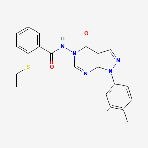 molecular formula C22H21N5O2S B2995834 N-(1-(3,4-dimethylphenyl)-4-oxo-1H-pyrazolo[3,4-d]pyrimidin-5(4H)-yl)-2-(ethylthio)benzamide CAS No. 899967-68-1