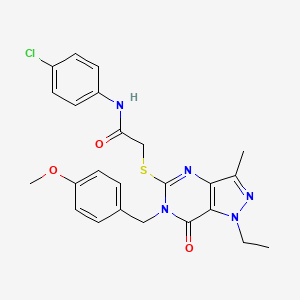 N-(4-chlorophenyl)-2-((1-ethyl-6-(4-methoxybenzyl)-3-methyl-7-oxo-6,7-dihydro-1H-pyrazolo[4,3-d]pyrimidin-5-yl)thio)acetamide