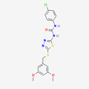 1-(4-Chlorophenyl)-3-(5-((3,5-dimethoxybenzyl)thio)-1,3,4-thiadiazol-2-yl)urea