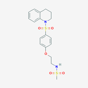 molecular formula C18H22N2O5S2 B299584 N-{2-[4-(3,4-dihydro-1(2H)-quinolinylsulfonyl)phenoxy]ethyl}methanesulfonamide 
