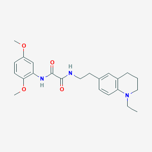 molecular formula C23H29N3O4 B2995840 N1-(2,5-dimethoxyphenyl)-N2-(2-(1-ethyl-1,2,3,4-tetrahydroquinolin-6-yl)ethyl)oxalamide CAS No. 955609-73-1