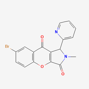 molecular formula C17H11BrN2O3 B2995844 7-Bromo-2-methyl-1-(pyridin-2-yl)-1,2-dihydrochromeno[2,3-c]pyrrole-3,9-dione CAS No. 850736-33-3