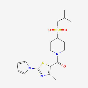 (4-(isobutylsulfonyl)piperidin-1-yl)(4-methyl-2-(1H-pyrrol-1-yl)thiazol-5-yl)methanone