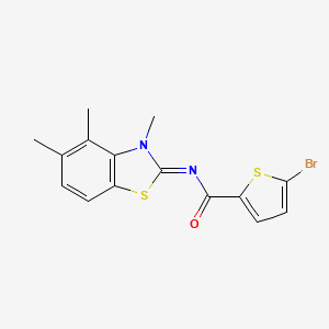 molecular formula C15H13BrN2OS2 B2995847 (E)-5-溴-N-(3,4,5-三甲基苯并[d]噻唑-2(3H)-亚甲基)噻吩-2-甲酰胺 CAS No. 865545-36-4