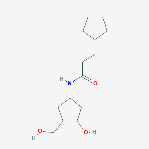 molecular formula C14H25NO3 B2995848 3-cyclopentyl-N-(3-hydroxy-4-(hydroxymethyl)cyclopentyl)propanamide CAS No. 1421453-01-1