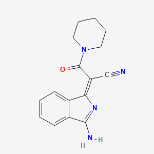 (2E)-2-(3-Aminoisoindol-1-ylidene)-3-oxo-3-piperidin-1-ylpropanenitrile