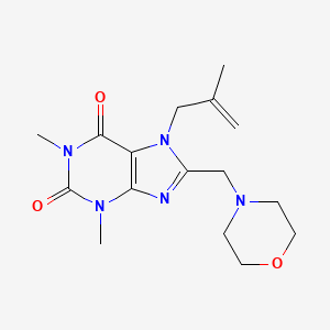 molecular formula C16H23N5O3 B2995862 1,3-dimethyl-7-(2-methylallyl)-8-(morpholinomethyl)-1H-purine-2,6(3H,7H)-dione CAS No. 573931-49-4