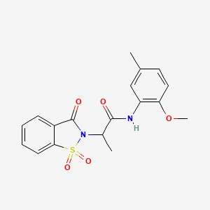 2-(1,1-dioxido-3-oxobenzo[d]isothiazol-2(3H)-yl)-N-(2-methoxy-5-methylphenyl)propanamide