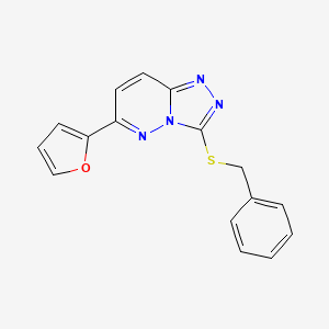 molecular formula C16H12N4OS B2995871 3-苄基硫代-6-(呋喃-2-基)-[1,2,4]三唑并[4,3-b]哒嗪 CAS No. 877634-72-5