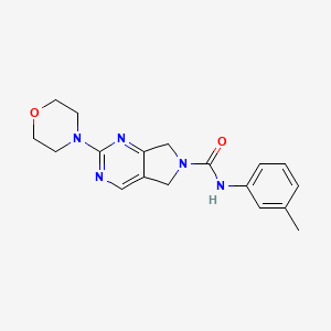 molecular formula C18H21N5O2 B2995873 2-吗啉-N-(间甲苯基)-5,7-二氢-6H-吡咯并[3,4-d]嘧啶-6-甲酰胺 CAS No. 1903764-68-0