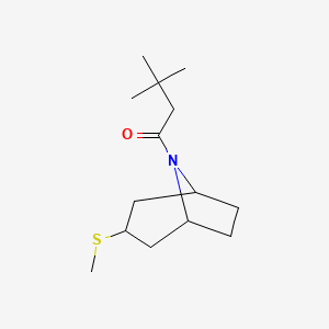 3,3-dimethyl-1-((1R,5S)-3-(methylthio)-8-azabicyclo[3.2.1]octan-8-yl)butan-1-one