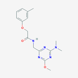 molecular formula C16H21N5O3 B2995883 N-((4-(dimethylamino)-6-methoxy-1,3,5-triazin-2-yl)methyl)-2-(m-tolyloxy)acetamide CAS No. 2034276-05-4