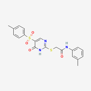 N-(3-methylphenyl)-2-[[5-(4-methylphenyl)sulfonyl-6-oxo-1H-pyrimidin-2-yl]sulfanyl]acetamide